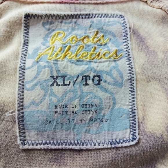 One Of A Kind Vintage Roots Zip Up Sweater Size XL Beige and Purple - Picture 2 of 4